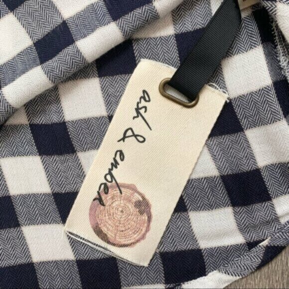 Anthropologie Ash & Ember Button Down Front Shirt Flannel Plaid Black Size Small - Picture 11 of 14